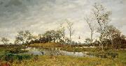 unknow artist, Landscape of swamp with heron